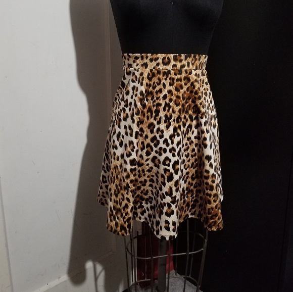 leopard circle skirt